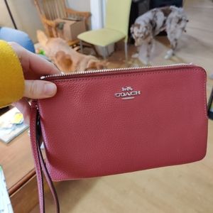 Large Pink Coach Clutch Wallet
